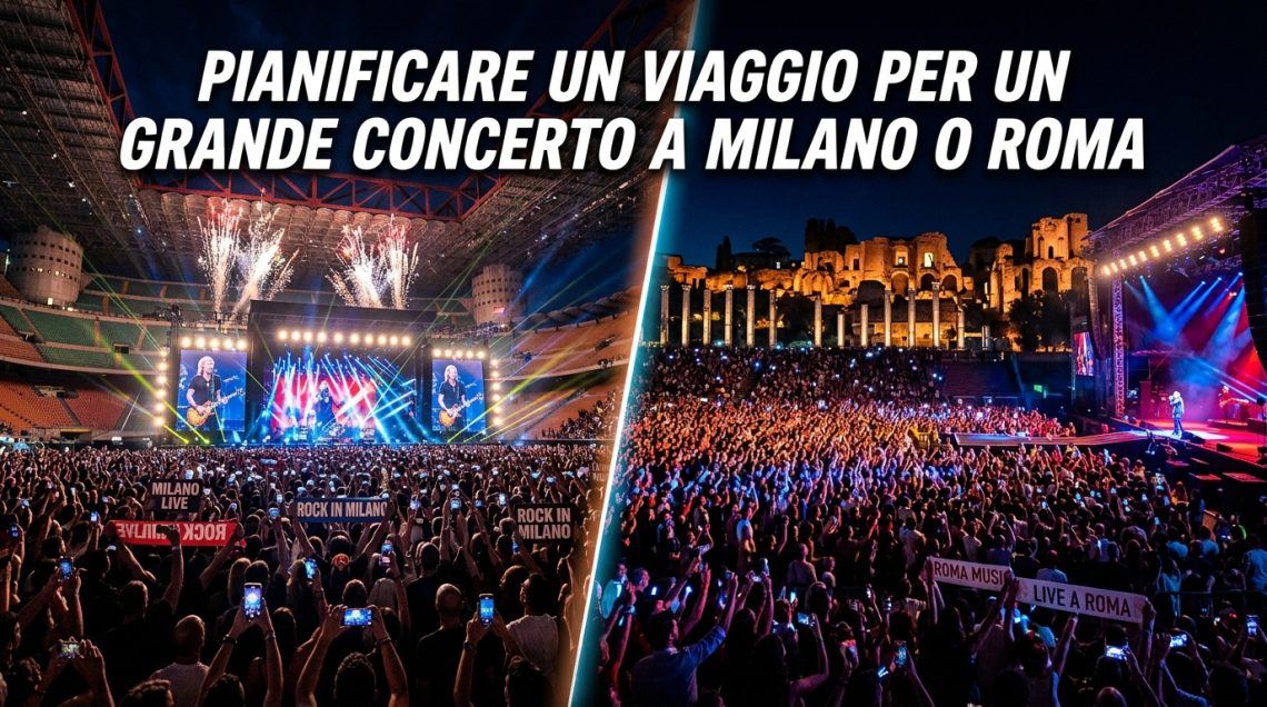 Pianificare un viaggio per un grande concerto a Milano o Roma