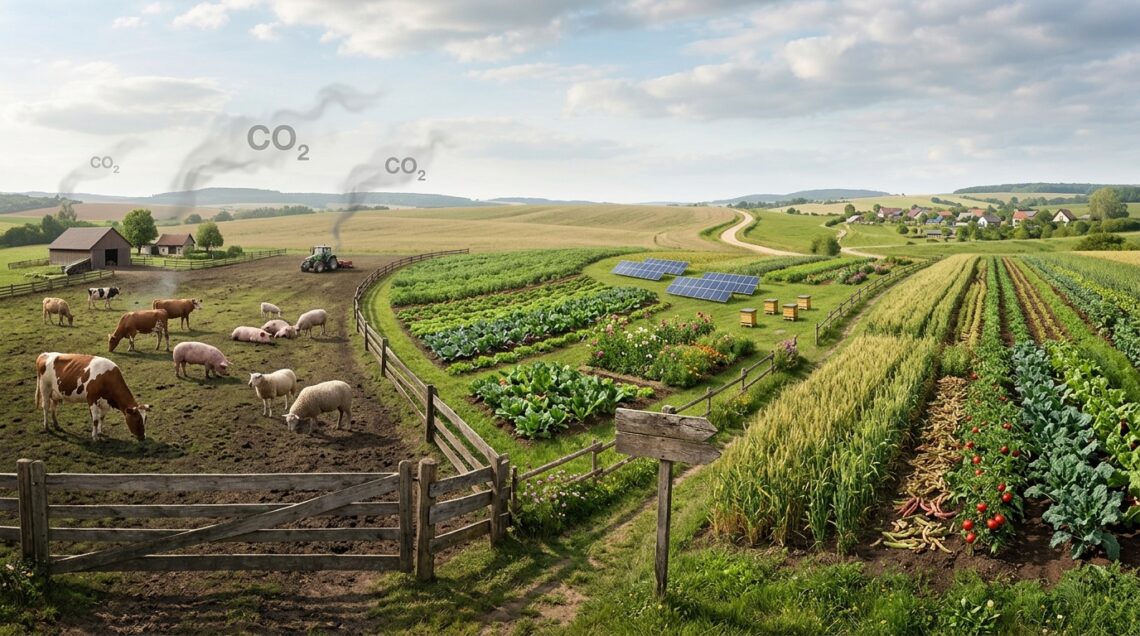 Qual è la differenza in termini di emissioni di CO2 tra una dieta onnivora, vegetariana e vegana